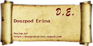 Doszpod Erina névjegykártya